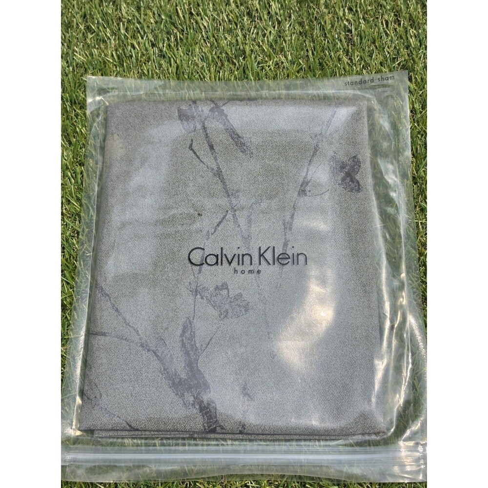 CALVIN KLEIN Home Standard SHAM OXIDIZED Floral Shale (Grey) New In Package